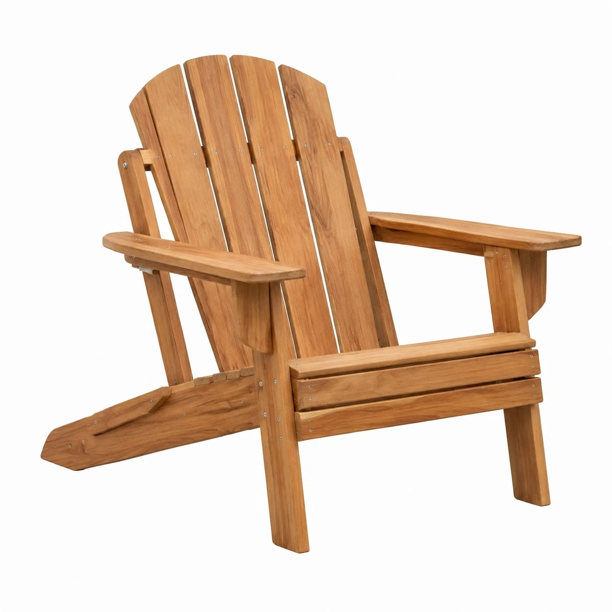 Fauteuil Adirondack en bois marron naturel de 89x75x95 cm avec dossier incliné, confortable et robuste pour le jardin.