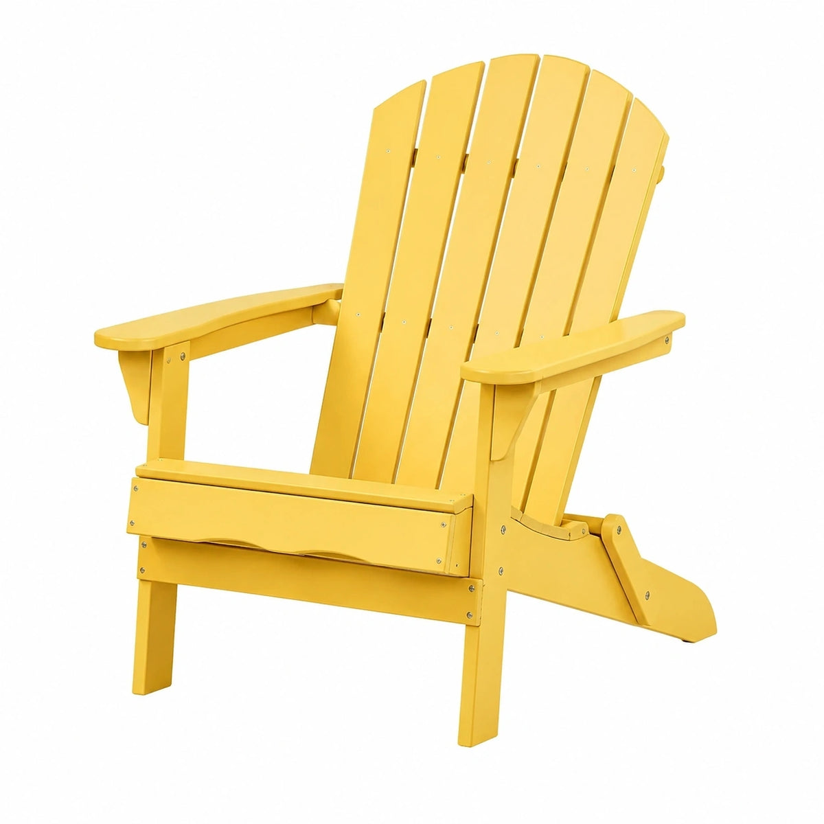 Fauteuil Adirondack en bois jaune, style jardin, dimensions 98x79x92 cm, par Polvaken, confortable pour extérieur