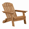 Fauteuil Adirondack en bois massif naturel de Polvaken, avec dossier incliné, dimensions 98x76x92 cm, pour jardin.