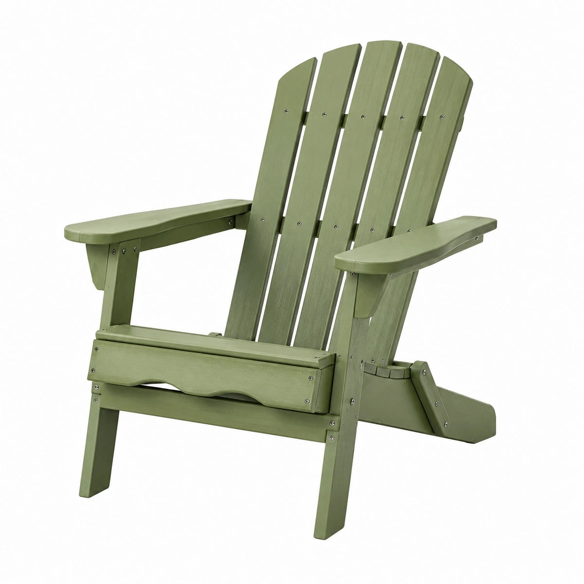 Fauteuil Adirondack en bois vert, style classique, avec accoudoirs, dimensions 83x78x96 cm, par Polvaken.
